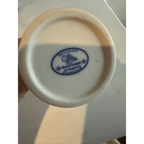 Vintage Delftware Royal Twickel Holland Blue White Pierced Windmill 6" Vase - Picture 7 of 7